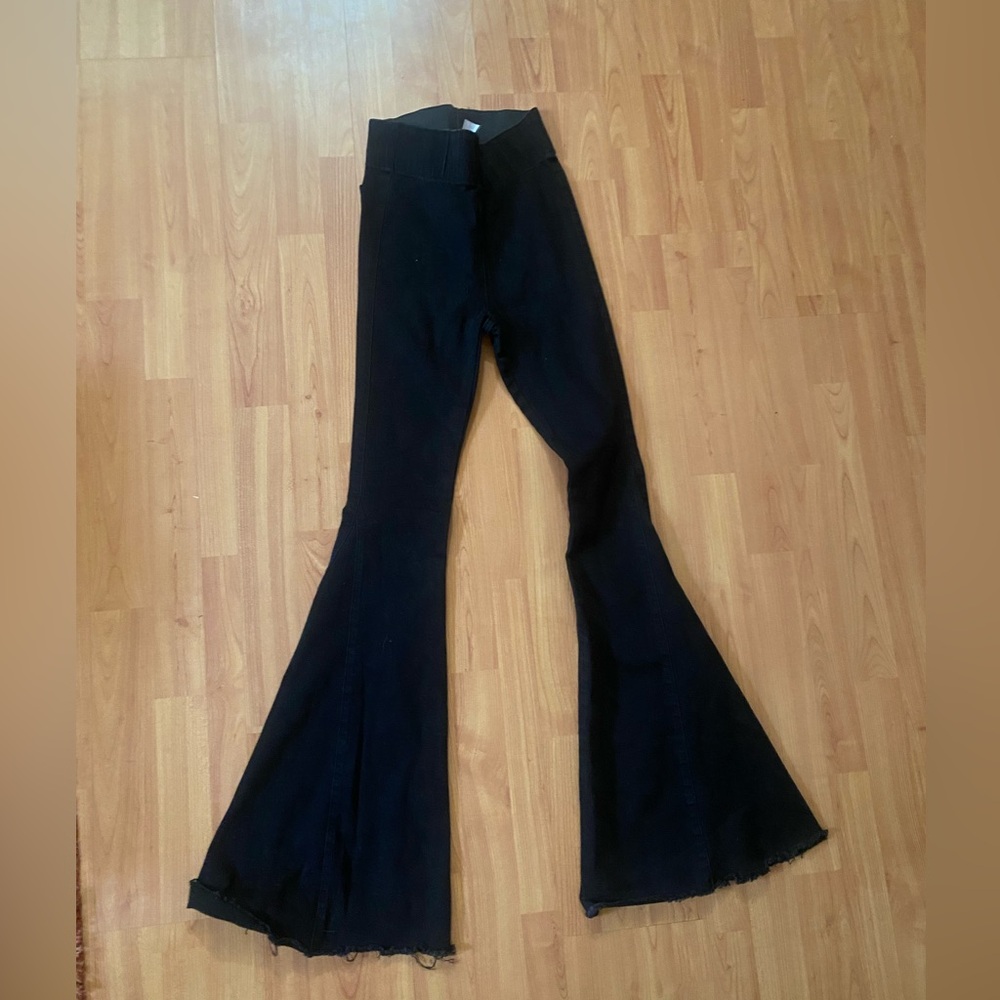 High waisted pull on flare extra long tall